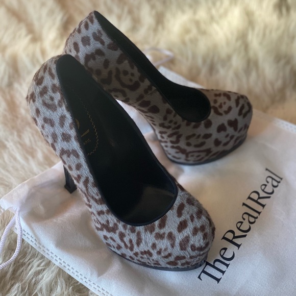 ysl leopard heels